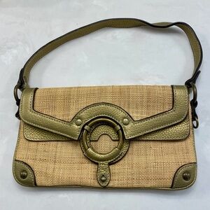 J. Crew Straw Gold Shoulder Bag